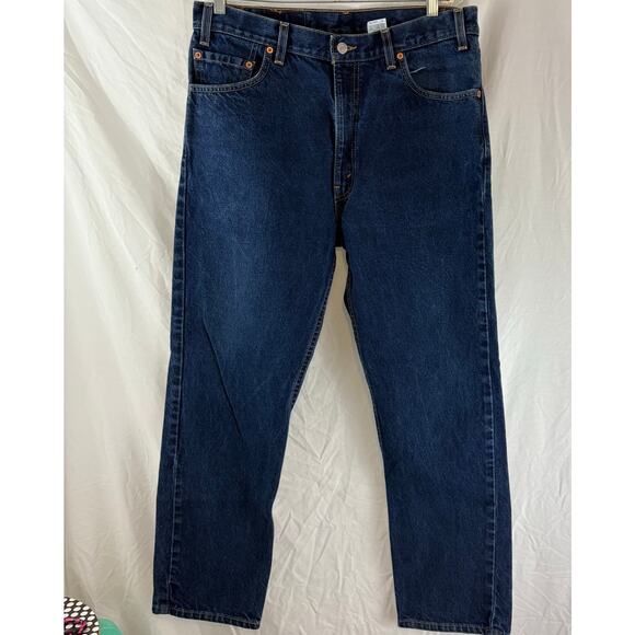 Levi's 505 Regular Fit Straight Leg Vintage y2K Denim Jeans USA 36 x 30 - Picture 3 of 6